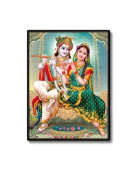 Sri Radha Sri Krishna Laminated Photo  - 5x7 Inches, Divine Blessings for Home & Office and Temple Decoration