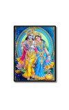 Sri Radha Sri Krishna Laminated Photo  - 5x7 Inches, Divine Blessings for Home & Office and Temple Decoration