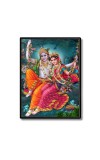 Sri Radha Sri Krishna Laminated Photo  - 5x7 Inches, Divine Blessings for Home & Office and Temple Decoration