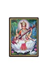 Maa Saraswati Laminated Photo  - 5x7 Inches, Divine Blessings for Home & Office and Temple Decoration