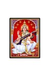 Maa Saraswati Laminated Photo  - 5x7 Inches, Divine Blessings for Home & Office and Temple Decoration