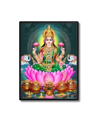 Maa Lakshmi Laminated Photo  - 5x7 Inches, Divine Blessings for Home & Office and Temple Decoration