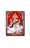 Maa Saraswati Laminated Photo  - 5x7 Inches, Divine Blessings for Home & Office and Temple Decoration