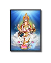 Maa Saraswati Laminated Photo  - 5x7 Inches, Divine Blessings for Home & Office and Temple Decoration