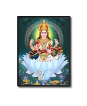 Maa Saraswati Laminated Photo  - 5x7 Inches, Divine Blessings for Home & Office and Temple Decoration