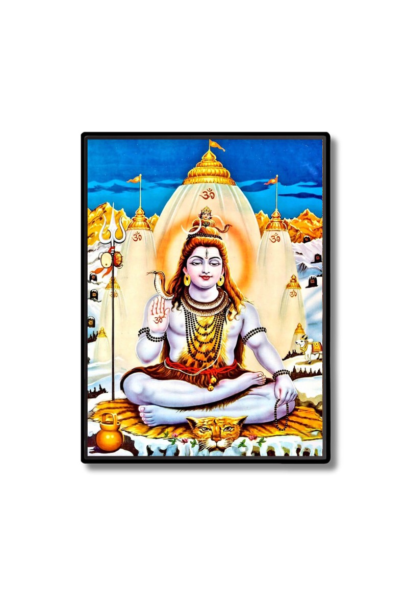 Shiva Laminated Photo  - 5x7 Inches, Divine Blessings for Home & Office and Temple Decoration