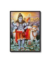 Shiva Laminated Photo  - 5x7 Inches, Divine Blessings for Home & Office and Temple Decoration