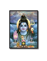 Shiva Laminated Photo  - 5x7 Inches, Divine Blessings for Home & Office and Temple Decoration