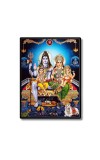 Shiva Family Laminated Photo  - 5x7 Inches, Divine Blessings for Home & Office and Temple Decoration