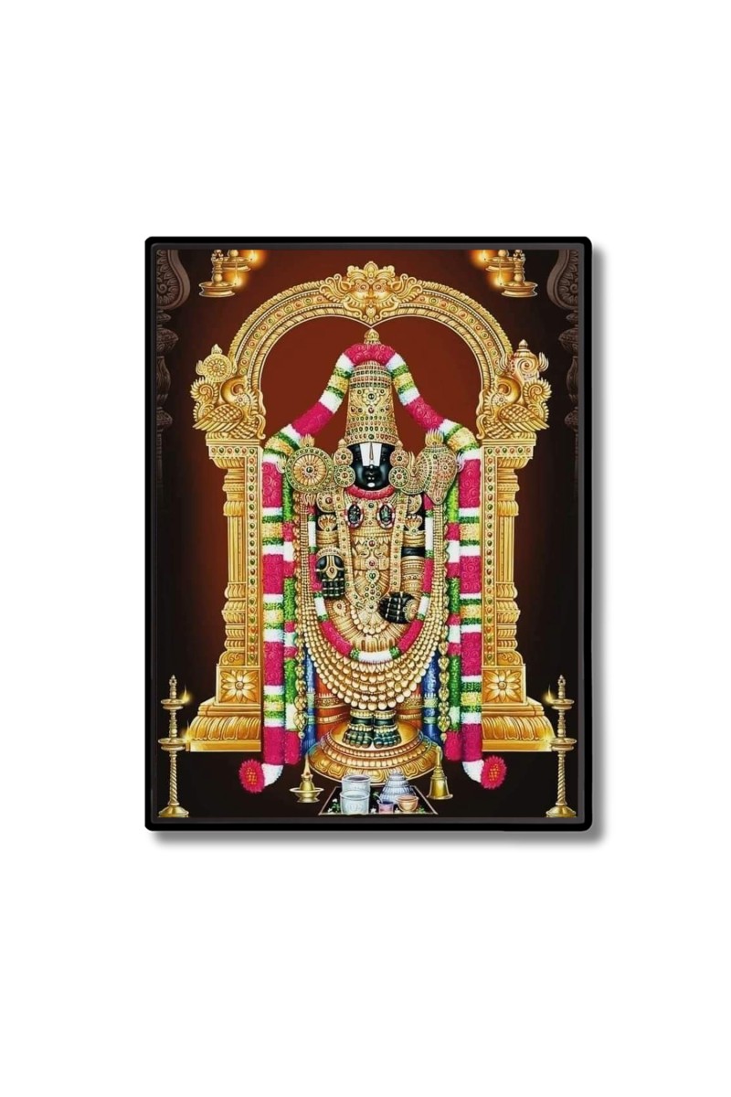 Lord Lord Tirupati Balaji Laminated Photo  - 5x7 Inches, Divine Blessings for Home & Office and Temple Decoration