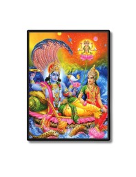 Vishnu lakxmi Laminated Photo  - 5x7 Inches, Divine Blessings for Home & Office and Temple Decoration