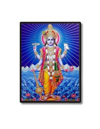 Lord Vishnu Laminated Photo  - 5x7 Inches, Divine Blessings for Home & Office and Temple Decoration