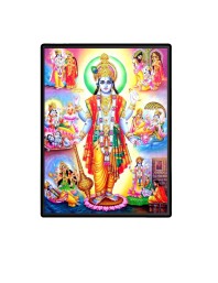 Vishnu Avatar Laminated Photo  - 5x7 Inches, Divine Blessings for Home & Office and Temple Decoration