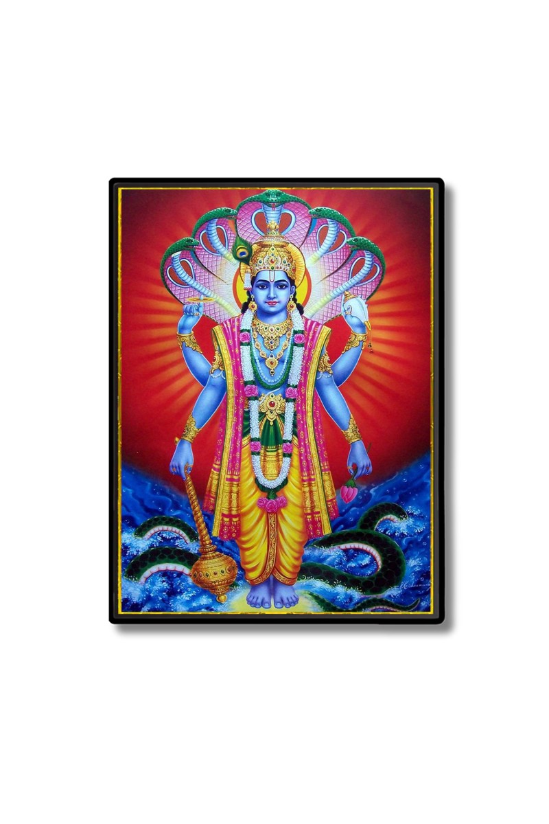 Vishnu  Laminated Photo  - 5x7 Inches, Divine Blessings for Home & Office and Temple Decoration