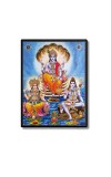 Brahma Lord Vishnu & Shiva Laminated Photo  - 5x7 Inches, Divine Blessings for Home & Office and Temple Decoration