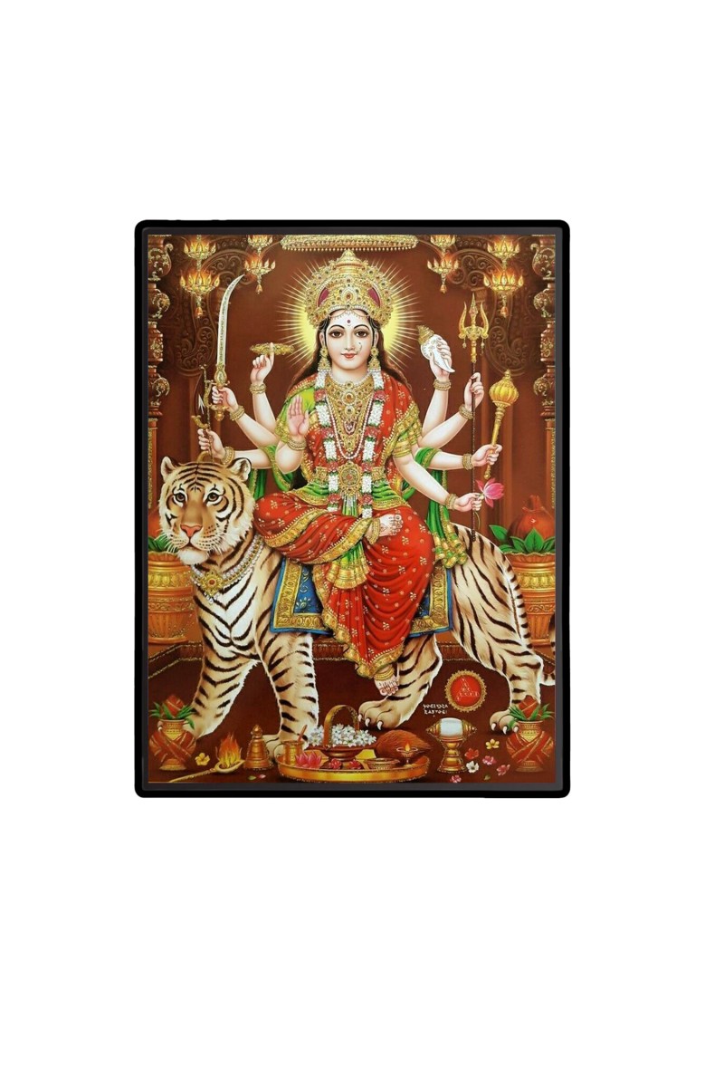 Maa Durga Laminated Photo  - 5x7 Inches, Divine Blessings for Home & Office and Temple Decoration