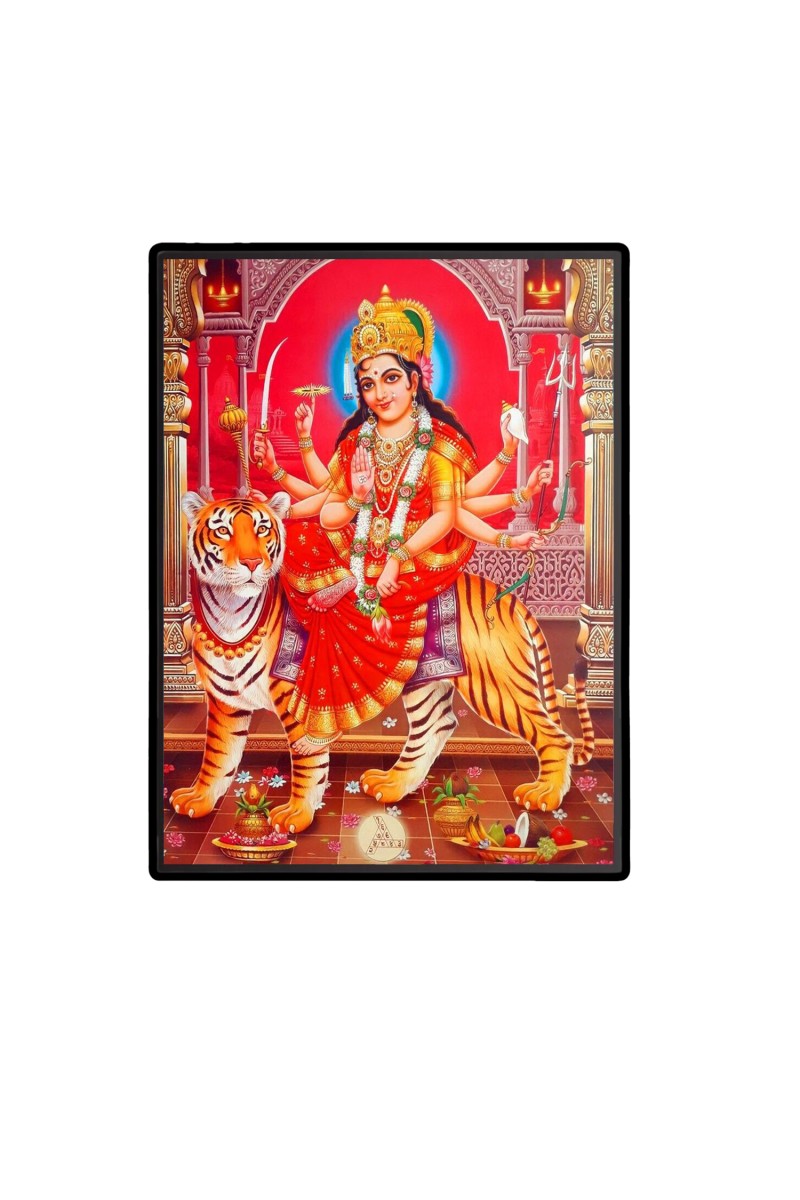 Maa Durga Laminated Photo  - 5x7 Inches, Divine Blessings for Home & Office and Temple Decoration
