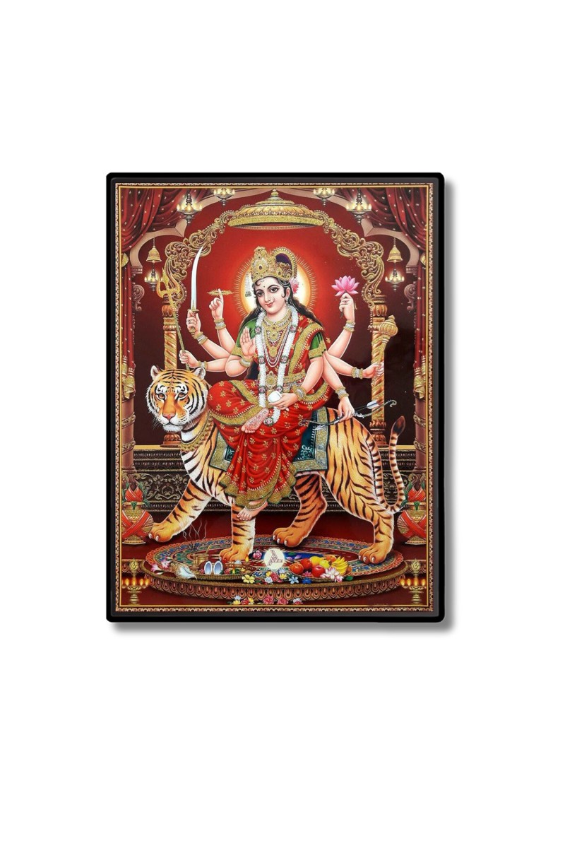 Maa Durga Laminated Photo  - 5x7 Inches, Divine Blessings for Home & Office and Temple Decoration
