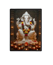Lord Ganesh Laminated Photo  - 5x7 Inches, Divine Blessings for Home & Office and Temple Decoration