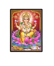 Lord Ganesh Laminated Photo  - 5x7 Inches, Divine Blessings for Home & Office and Temple Decoration