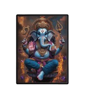Lord Ganesh Laminated Photo  - 5x7 Inches, Divine Blessings for Home & Office and Temple Decoration
