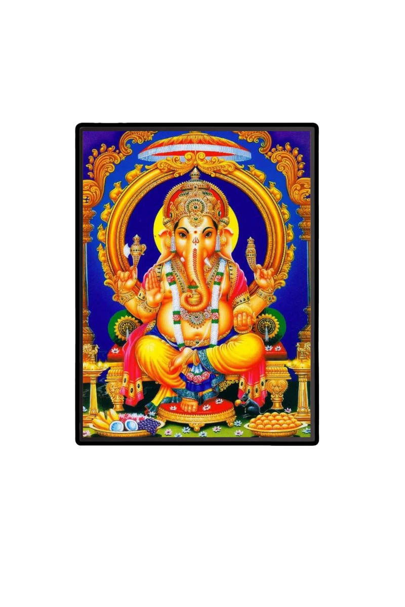 Lord Ganesh Laminated Photo  - 5x7 Inches, Divine Blessings for Home & Office and Temple Decoration