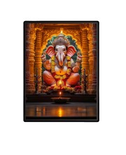 Lord Ganesh Laminated Photo  - 5x7 Inches, Divine Blessings for Home & Office and Temple Decoration