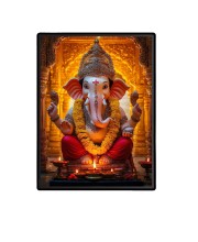 Lord Ganesh Laminated Photo  - 5x7 Inches, Divine Blessings for Home & Office and Temple Decoration