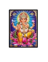 Lord Ganesh Laminated Photo  - 5x7 Inches, Divine Blessings for Home & Office and Temple Decoration