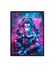 Lord Ganesh Laminated Photo  - 5x7 Inches, Divine Blessings for Home & Office and Temple Decoration