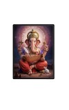 Lord Ganesh Laminated Photo  - 5x7 Inches, Divine Blessings for Home & Office and Temple Decoration
