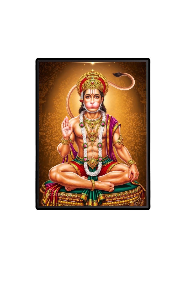 Sri Hanuman Laminated Photo  - 5x7 Inches, Divine Blessings for Home & Office and Temple Decoration
