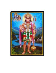 Sri Hanuman Laminated Photo  - 5x7 Inches, Divine Blessings for Home & Office and Temple Decoration