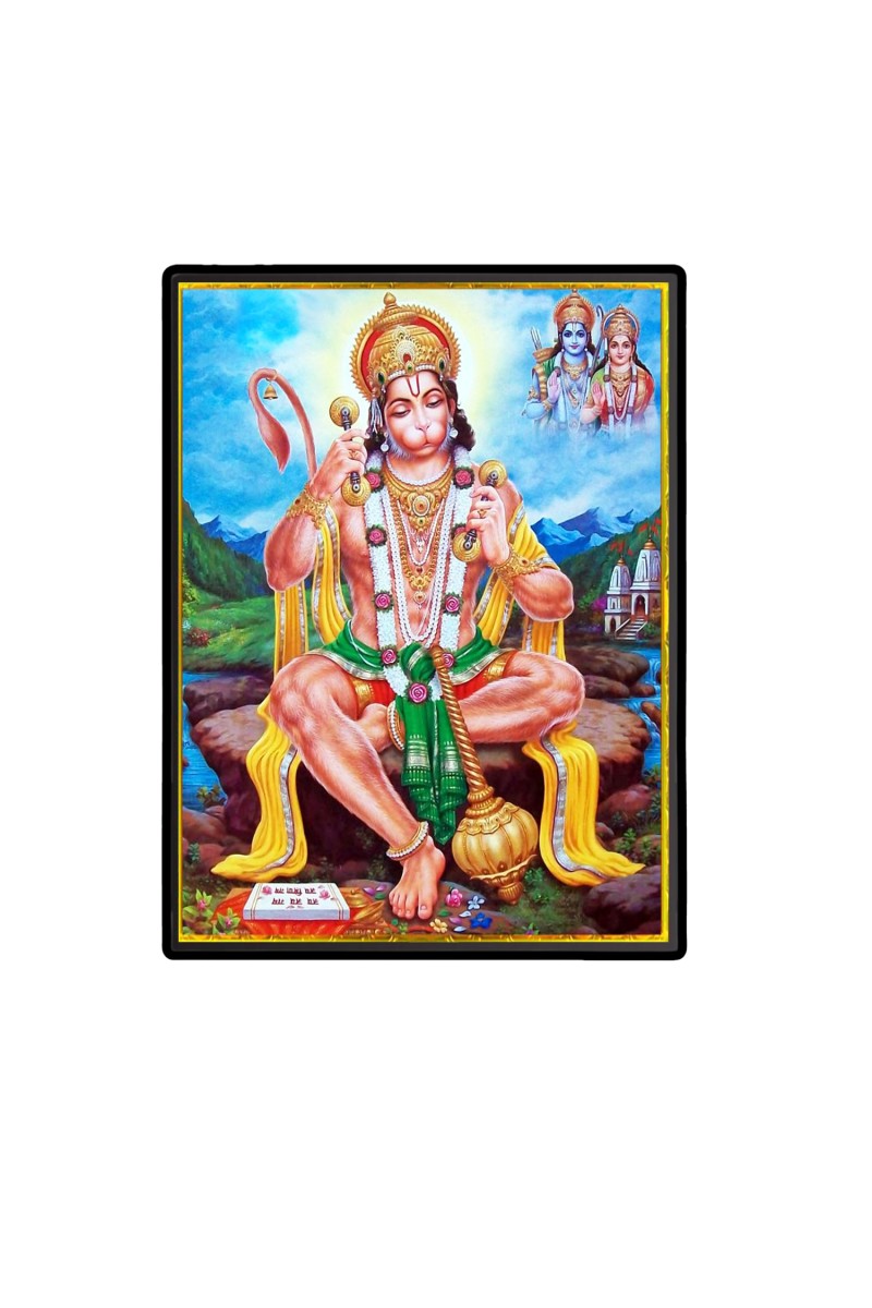 Sri Hanuman Laminated Photo  - 5x7 Inches, Divine Blessings for Home & Office and Temple Decoration