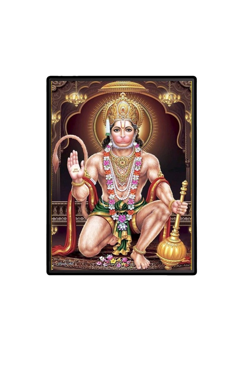 Sri Hanuman Laminated Photo  - 5x7 Inches, Divine Blessings for Home & Office and Temple Decoration