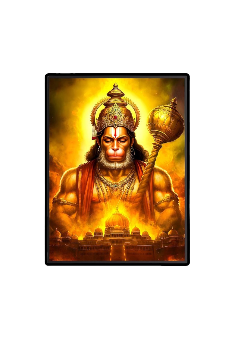 Sri Hanuman Laminated Photo  - 5x7 Inches, Divine Blessings for Home & Office and Temple Decoration