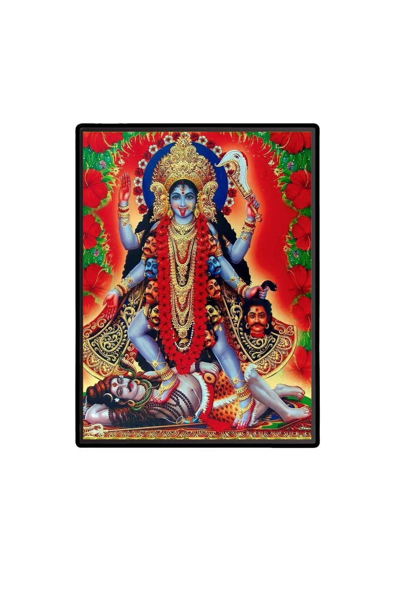 Maa Kali Laminated Photo  - 5x7 Inches, Divine Blessings for Home & Office and Temple Decoration