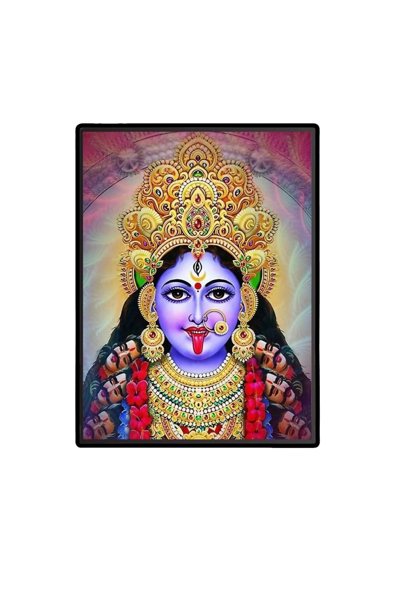 Maa Kali Laminated Photo  - 5x7 Inches, Divine Blessings for Home & Office and Temple Decoration