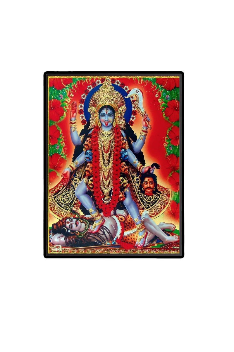 Maa Kali Laminated Photo  - 5x7 Inches, Divine Blessings for Home & Office and Temple Decoration