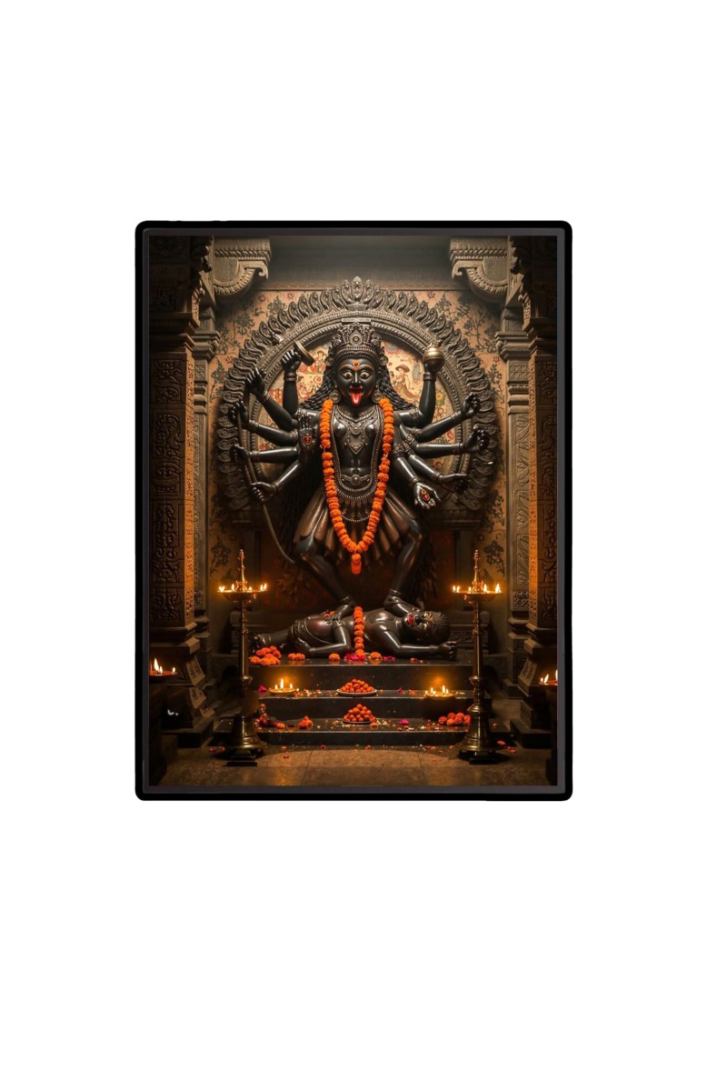 Maa Kali Laminated Photo  - 5x7 Inches, Divine Blessings for Home & Office and Temple Decoration