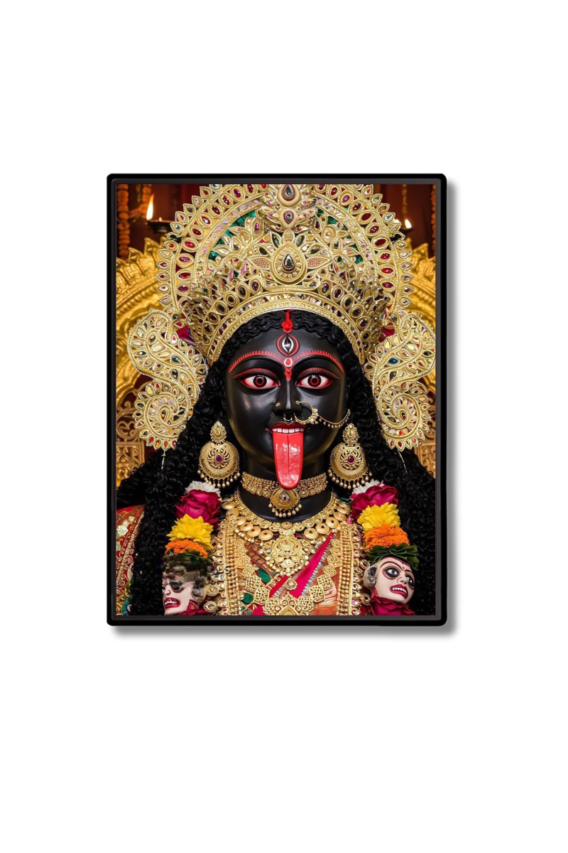 Maa Kali Laminated Photo  - 5x7 Inches, Divine Blessings for Home & Office and Temple Decoration