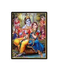 Sri Radha Sri Krishna Laminated Photo  - 5x7 Inches, Divine Blessings for Home & Office and Temple Decoration