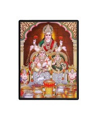 Maa Lakshmi Kubera Laminated Photo  - 5x7 Inches, Divine Blessings for Home & Office and Temple Decoration