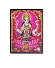 Maa Lakshmi Laminated Photo  - 5x7 Inches, Divine Blessings for Home & Office and Temple Decoration