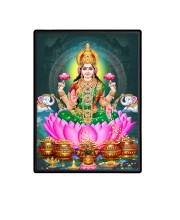 Maa Lakshmi Laminated Photo  - 5x7 Inches, Divine Blessings for Home & Office and Temple Decoration
