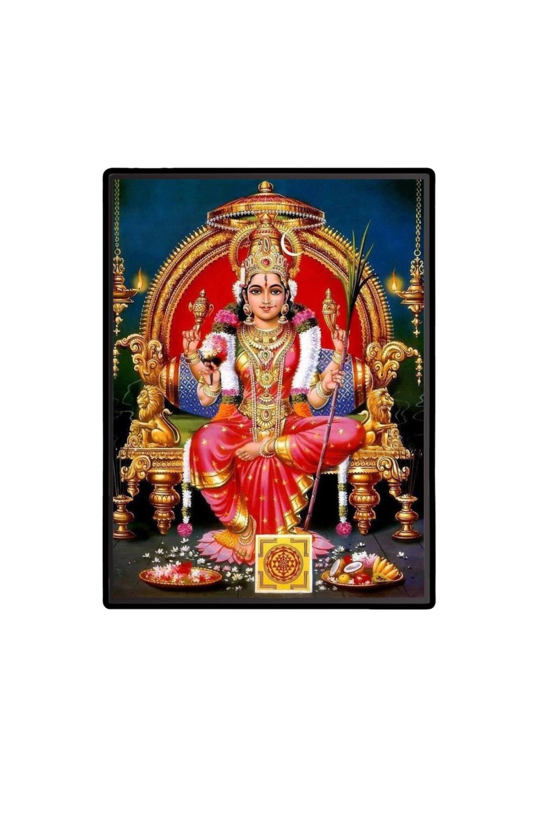 MaaTripura Sundari Laminated Photo  - 5x7 Inches, Divine Blessings for Home & Office and Temple Decoration