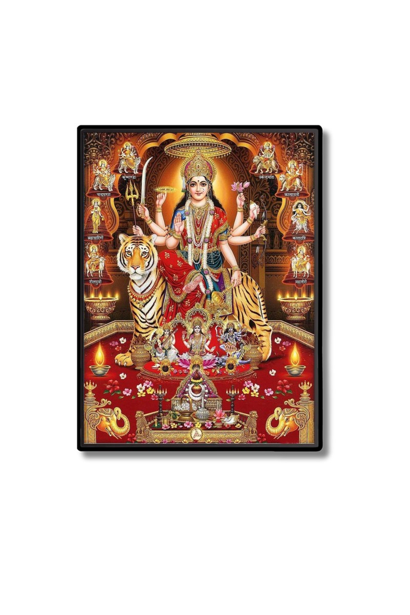 Lord Vishnu and Maa Lakshmi Laminated Photo  - 5x7 Inches, Divine Blessings for Home & Office and Temple Decoration