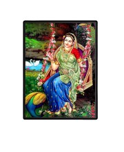 Sri Radha  Laminated Photo  - 5x7 Inches, Divine Blessings for Home & Office and Temple Decoration