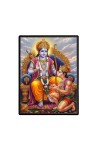 Ram Sri Hanuman Laminated Photo  - 5x7 Inches, Divine Blessings for Home & Office and Temple Decoration