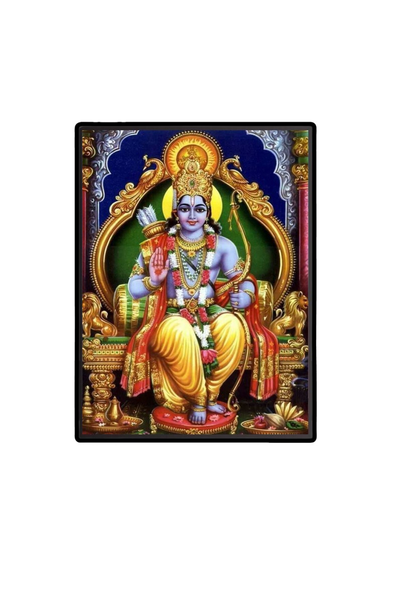 Sri Ram Laminated Photo  - 5x7 Inches, Divine Blessings for Home & Office and Temple Decoration